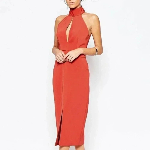 C/Meo Collective Stolen Midi Dress in Rust Halter Neck Sleeveless Size Small - Picture 2 of 13